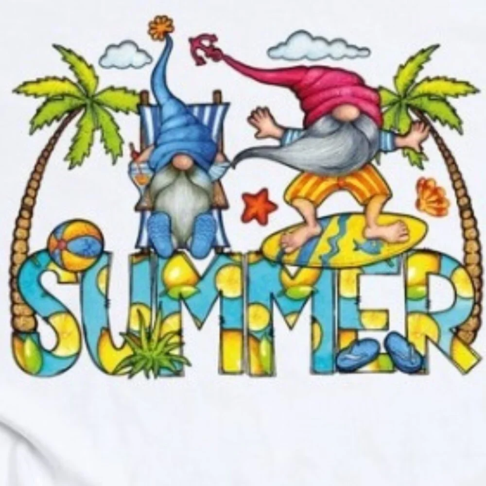 Gnome Summer Shirt, Gnome Surfer Shirt, Gnome Party Beach Shirt - Picture 2 of 5